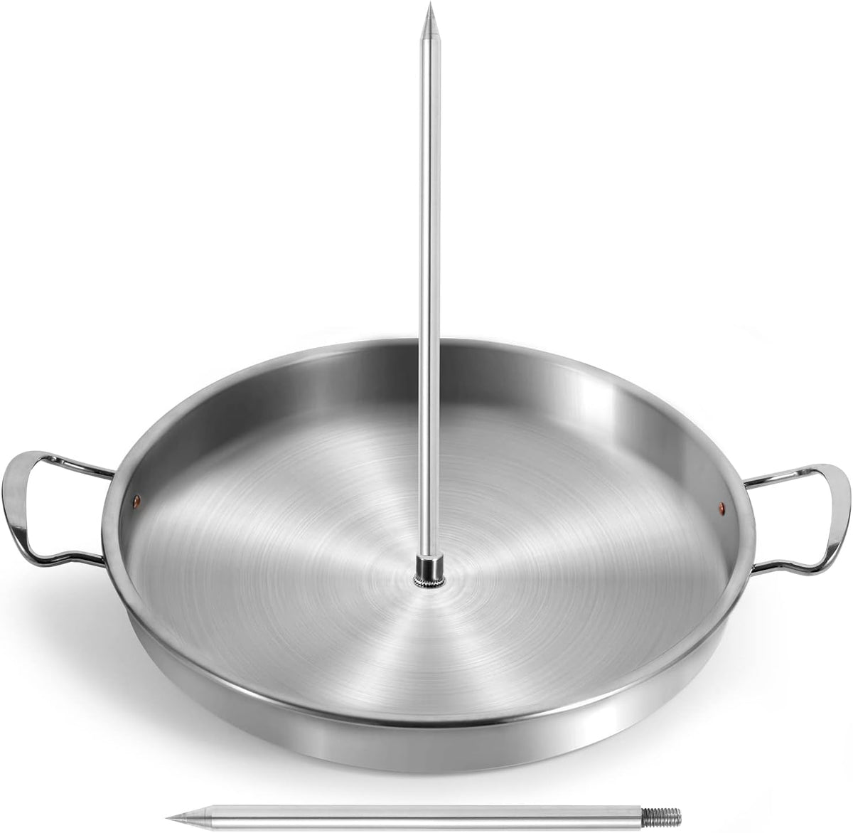 DAKOS Upgraded Thicken Stainless Vertical Skewer Griddle, Barbecue Grill Stand, Vertical Skewer Grill, Great for Tacos Al Pastor, Tacos, Whole Chicken (15.27 x 13.39 x 2.83)