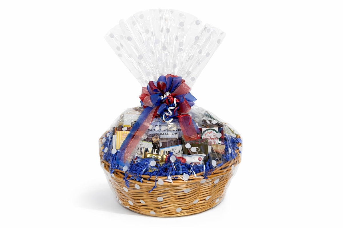 Customizable Gift Basket stuffed with chocolates cookies snacks and candies by MISTERGIFTBASKET.COM Hand-crafted for women men client sympathy
