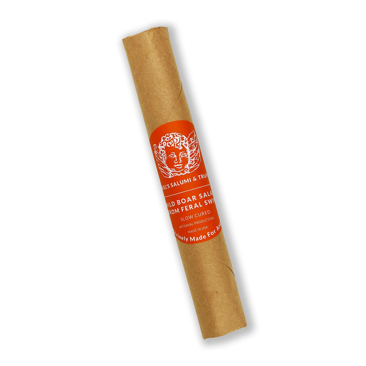 Angel's Salumi and Truffles Wild Boar Salami - 5.5oz Gourmet Artisanal Charcuterie - Texas Wild Boar, No Antibiotics, Hormones, MSG, Phosphates, or