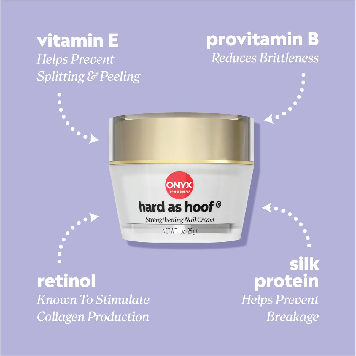 Onyx Professional Hard as Hoof Nail Strengthening Cream, Island Coconut 1oz