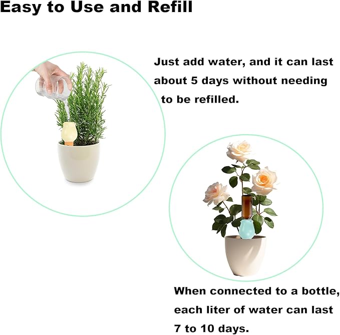 4-Pack Terracotta Self-Watering Spikes,Self Watering Planter Insert,Plant Watering Spikes,Plant Watering Globes,Automatic Slow Release Irrigation for Indoor and Outdoor Plants