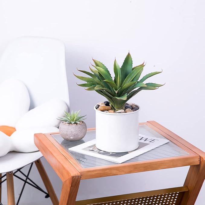 Veryhome Succulents Plants Artificial Aloe Plant, 12.5Inch Large Faux Succulents Unpotted, Premium Crafting DIY Greenery Decor for Indoor & Outdoor(Green)