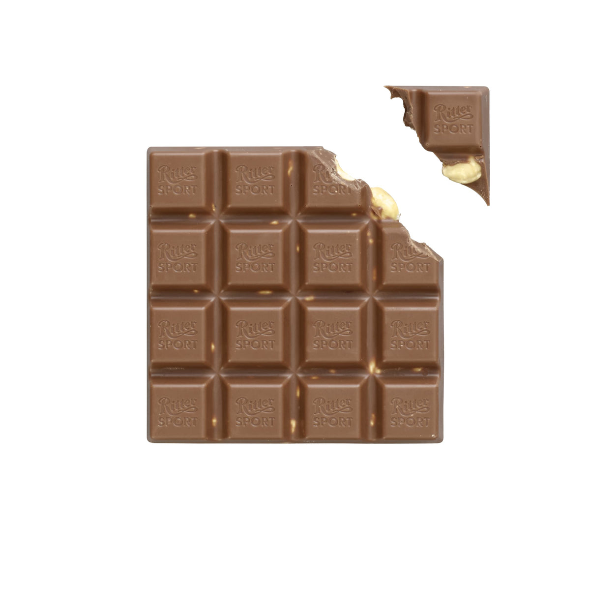 Ritter Sport Chocolate Bars with Nuts (Milk Chocolate with Hazelnuts, 3.5 Ounce (Pack of 10)