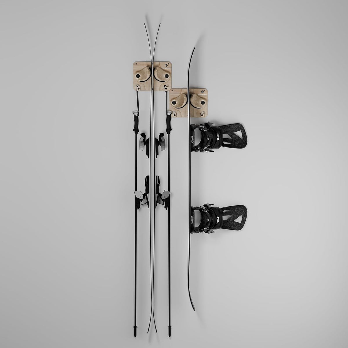 Ultimate Ski & Snowboard Wall Rack | Secure, Non-Slip Storage | Fits Any Ski/Board | Garage Organization | Ski Storage Rack | Snowboard Storage Rack | Winter Gear Organizer | 2 Pck