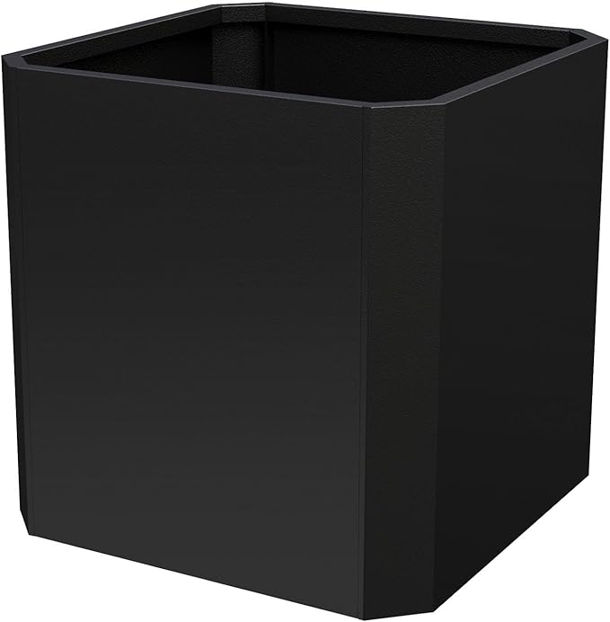 Steel Planter Box-24"x24"x24"-Large Square Planter Box-Outdoor Indoor-Cube Steel Planter Heavy Duty Black Metal Planter Flower Pot Commercial Residential for Home Garden Porch Hotel Patio
