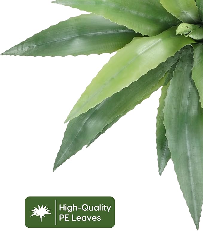 Velener 24 Inch Tall UV Resistant Artificial Agave Plant - Realistic Faux Succulent for Indoor & Outdoor Decor, Perfect for Home, Office, and Housewarming