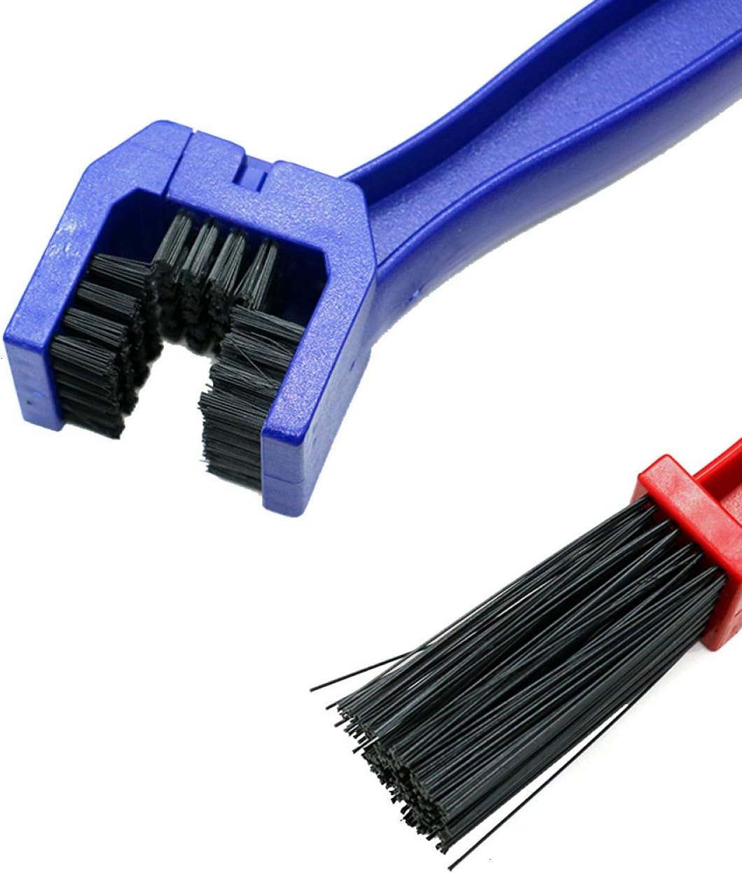 Bike or Motorcycle Chain Washer, Cleaning Brush 2 Pcs (Color, Blue and Red)