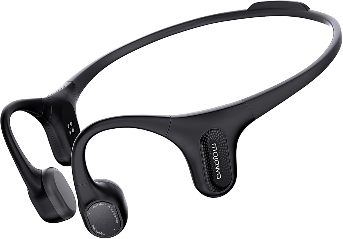 Aerra Bone Conduction Sport Headphones, IP67 Waterproof Workout Earphones, Open-Ear, Wireless Bluetooth with Mic, Secure and Comfortable for Running and Cycling, Black