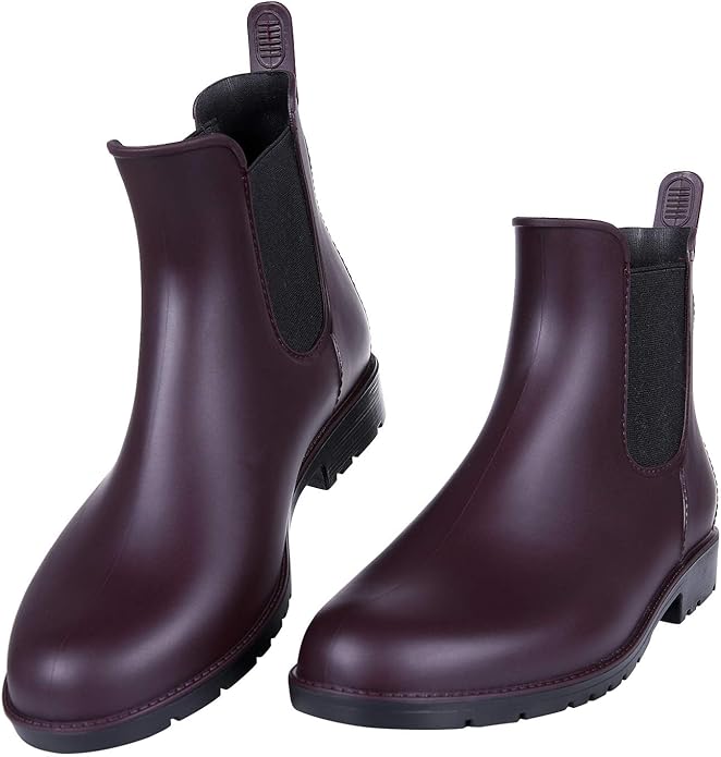 Asgard Women's Ankle Rain Boots Waterproof Chelsea Boots