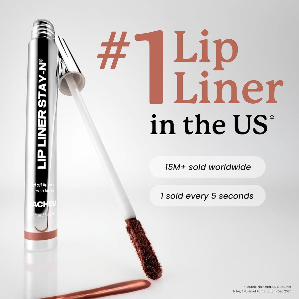 Sacheu Lip Liner STAY-N Peel Off Lip Stain, Longwear, MUAH-VE