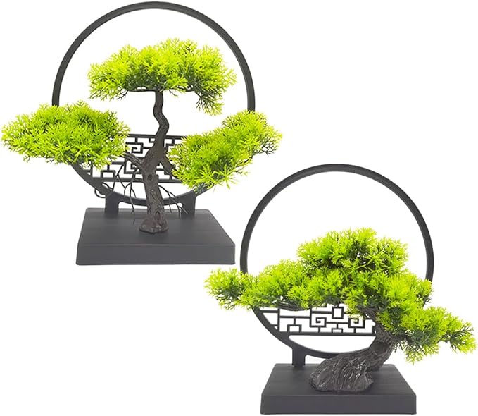 Ryoma Artificial Pine Tree Set Simulated Bonsai Features Ornaments Chinese - Style Desktop Screen Ornament 2 Set