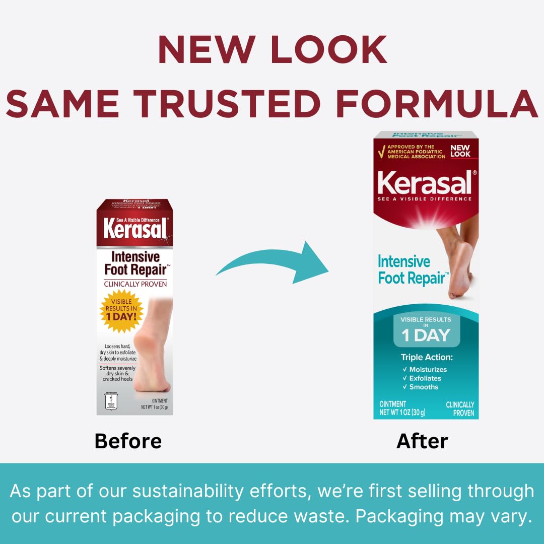 Kerasal Intensive Foot Repair Ointment, Smooth Rough Feet, 1 oz