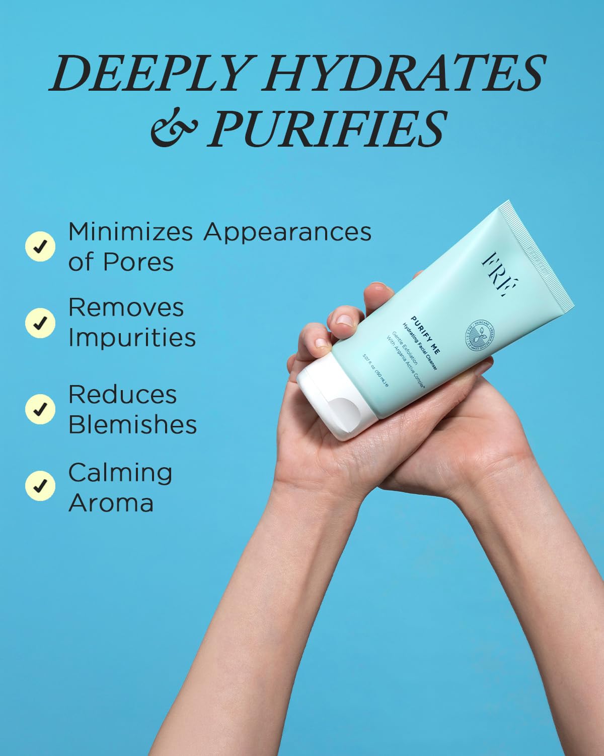 FRÉ PURIFY ME Hydrating Facial Cleanser | Creamy Face Wash | 5.07 fl oz