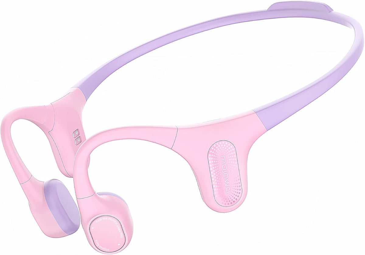 Aerra Bone Conduction Sport Headphones, IP67 Waterproof Workout Earphones, Open-Ear, Wireless Bluetooth with Mic, Secure and Comfortable for Running and Cycling, Pink and Purple