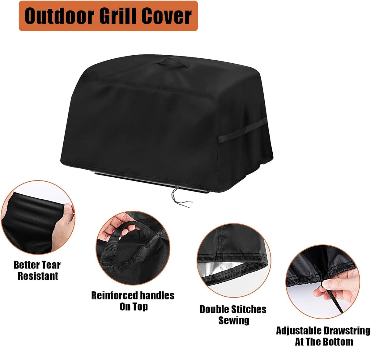 Grill Cover Fit for Weber Go-Anywhere Charcoal Grill,Waterproof Portable Charcoal Grill Cover,Outdoor Small BBQ Smoker Grill Cover (12" D x 20" W x 15" H)