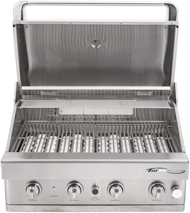 Turbo Elite 32-inch 4-Burner Built-In BBQ Gas Grill - Natural Gas