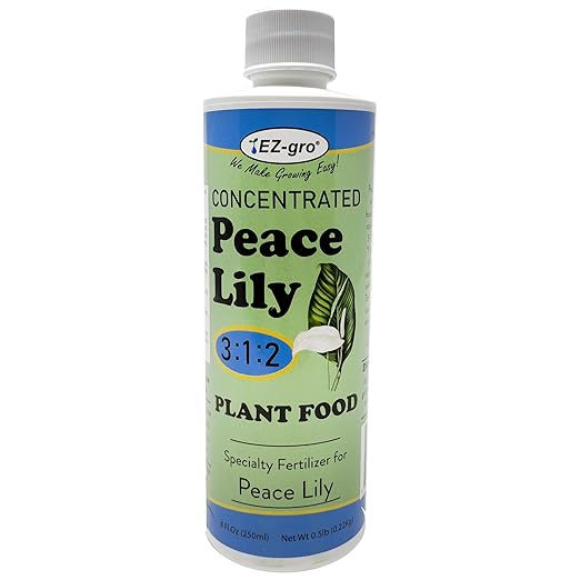 EZ-GRO Peace Lily Fertilizer for Indoor Plants - Concentrated Liquid Plant Food with The Ratio of 3 1 2 NPK Fertilizer | Perfect for Indoor Plant Food, 8 Fl.Oz (250 ml)