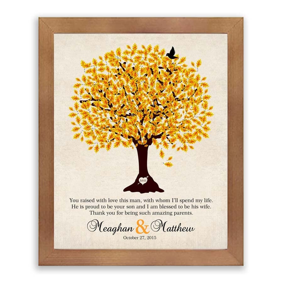 Lucky Tusk Mother of Groom Personalized Thank You Gift For Parents of Groom Family Wedding Poem Tree Gift For Mom and Dad #LT-1102,