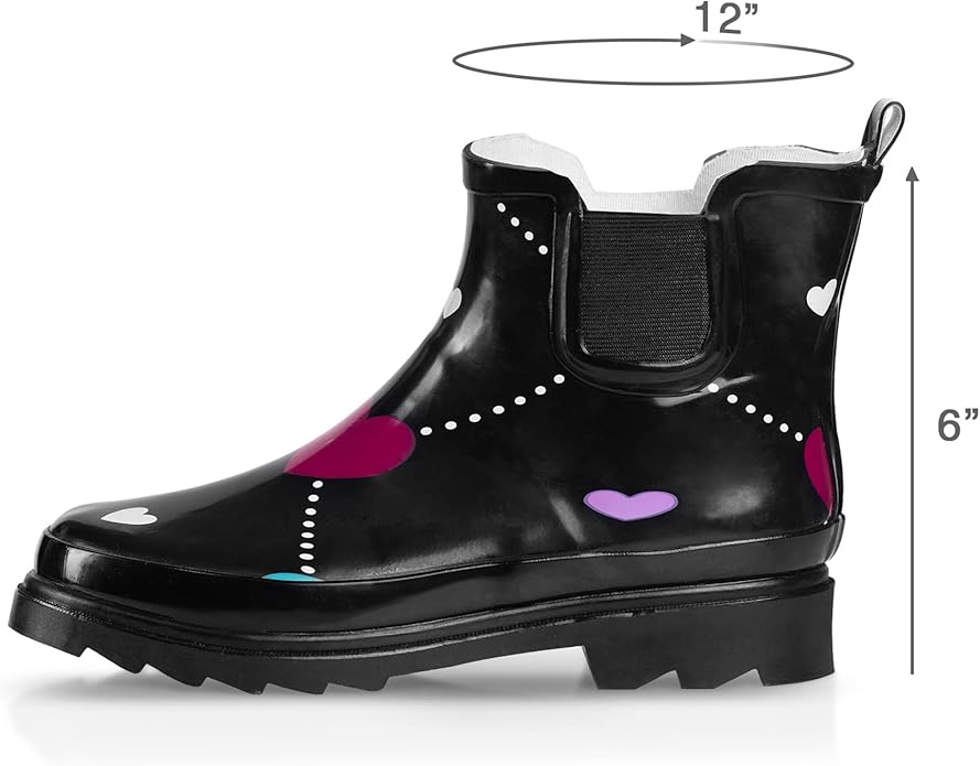 NORTY - Womens Ankle Rain Boots - Ladies Waterproof Winter Spring Garden Boot runs ½ size large