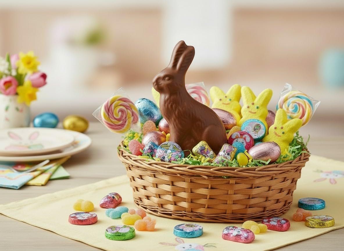 Pops Trading Company Belgian Solid Milk Chocolate 7" Sitting Easter Bunny 12oz
