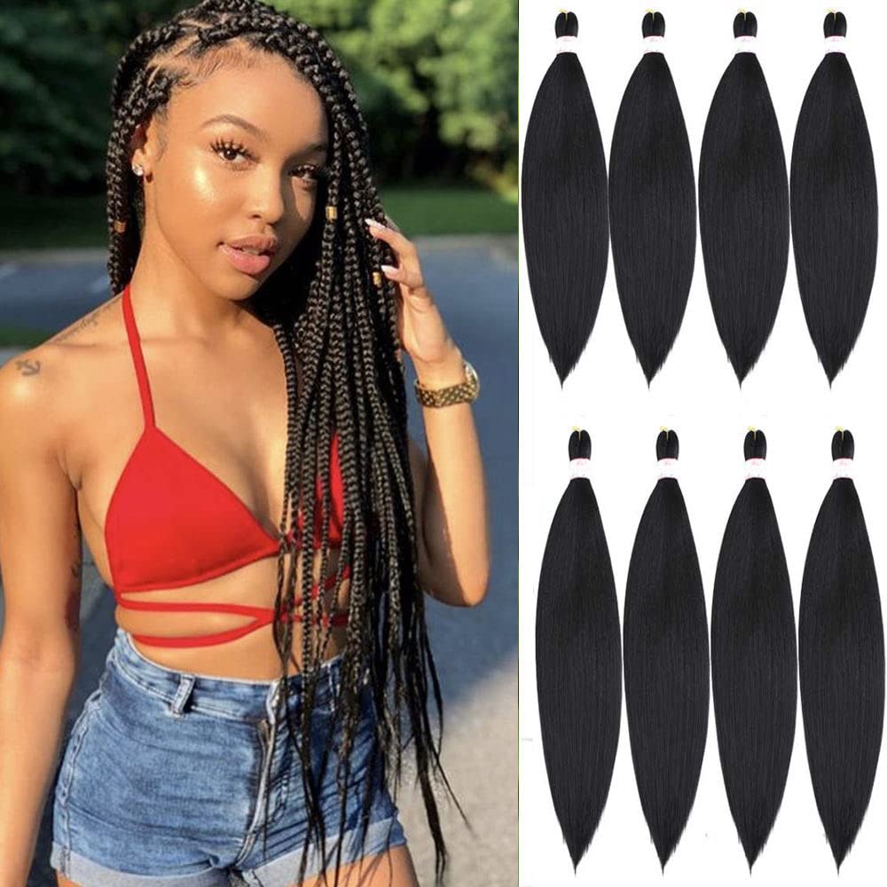 Befunny 30 Inch Pre Stretched Braiding Hair,8Packs Long Professional Prestretched Hair For Braiding Crochet Hair,Crochet Braids,