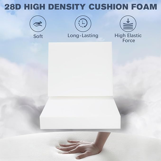 Favoyard Outdoor Deep Seat Cushion Set, 24 x 24 Inch Rainproof & 3-Year Fade Resistant Patio Furniture Cushions, Removable Seat Bottom & Back Cushion Covers with Ties for Chair, Sofa, Couch, Red