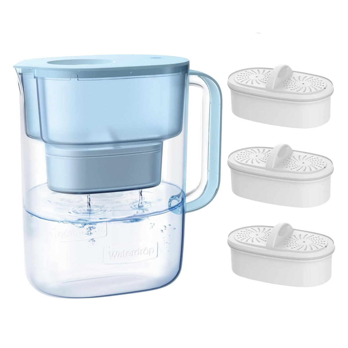 Waterdrop PT-07B Water Filter Pitcher with 3 Filters, 10-Cup, NSF Certified
