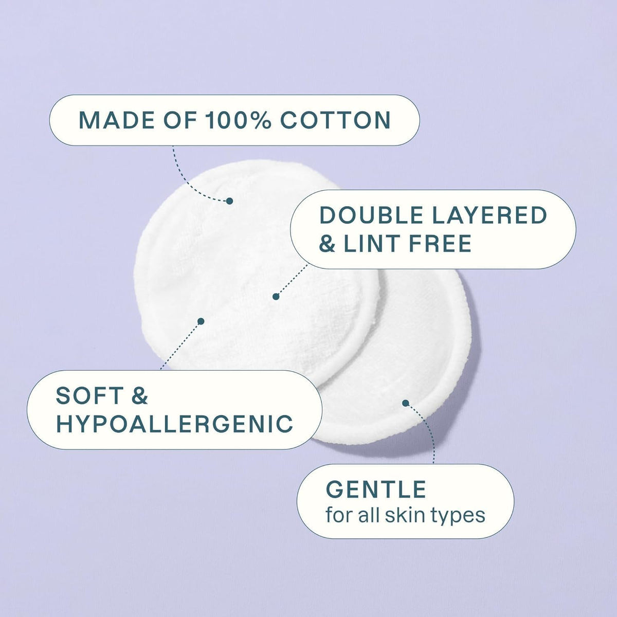 Cliganic Premium Cotton Rounds for Face, Makeup Remover Pads, 500 Count