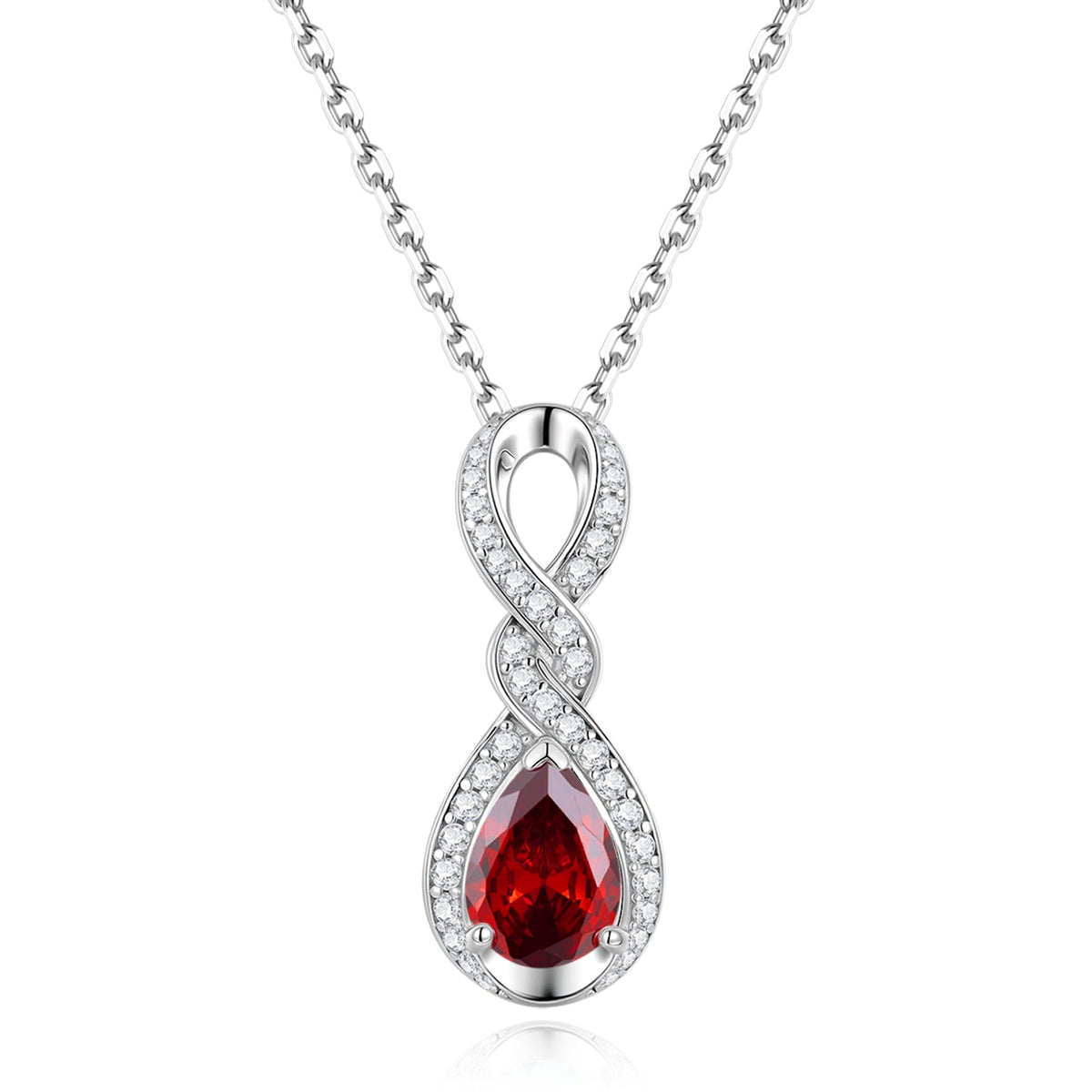 FANCIME Garnet Necklace For Women January Birthstone Jewelry
