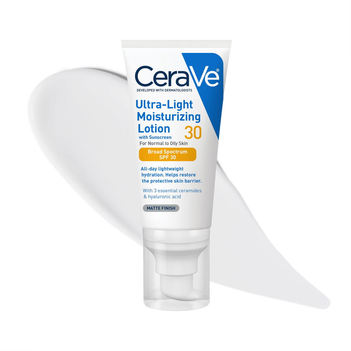 CeraVe Ultra-Light Moisturizing Lotion SPF 30, Sunscreen for Face, 1.7oz
