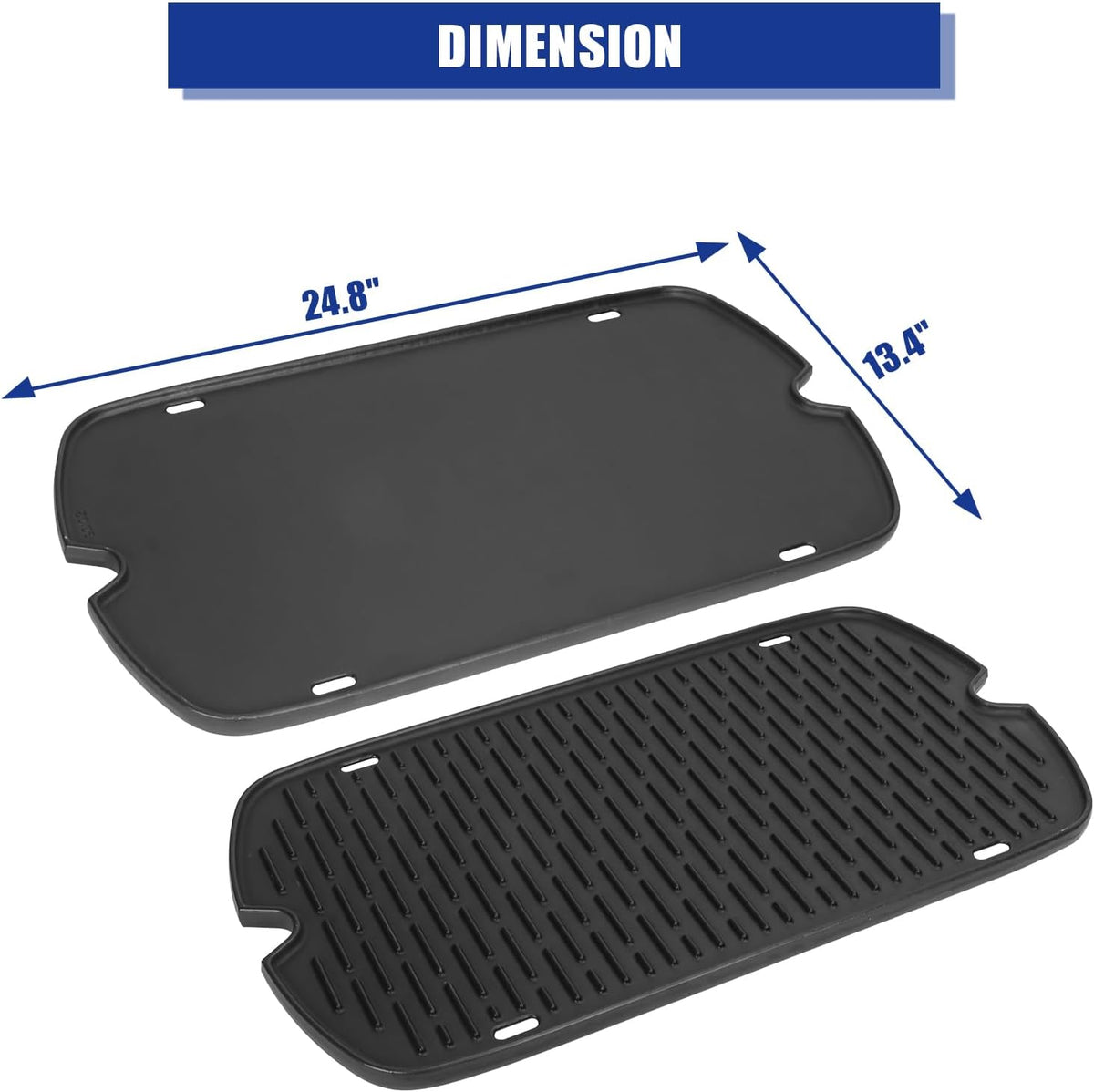 AJinTeby Cast Iron Griddle for Weber Traveler Portable Series Gas Grills Parts, Non-stick Griddle for Traveler Gas Grill, Camping Plate, for Weber Portable Grill Accessories with Carry Bag