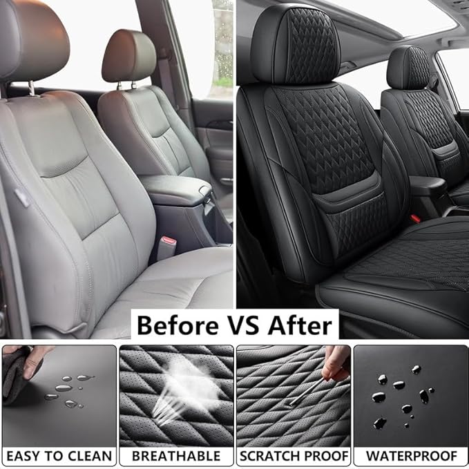 Car Seat Covers Full Set Custom Fit for Chevrolet/Chevy Trailblazer 2021-2026 - Premium Faux Leather with Lumbar Support | Breathable, Waterproof, Anti-Slip, Durable (Black,Full Set)