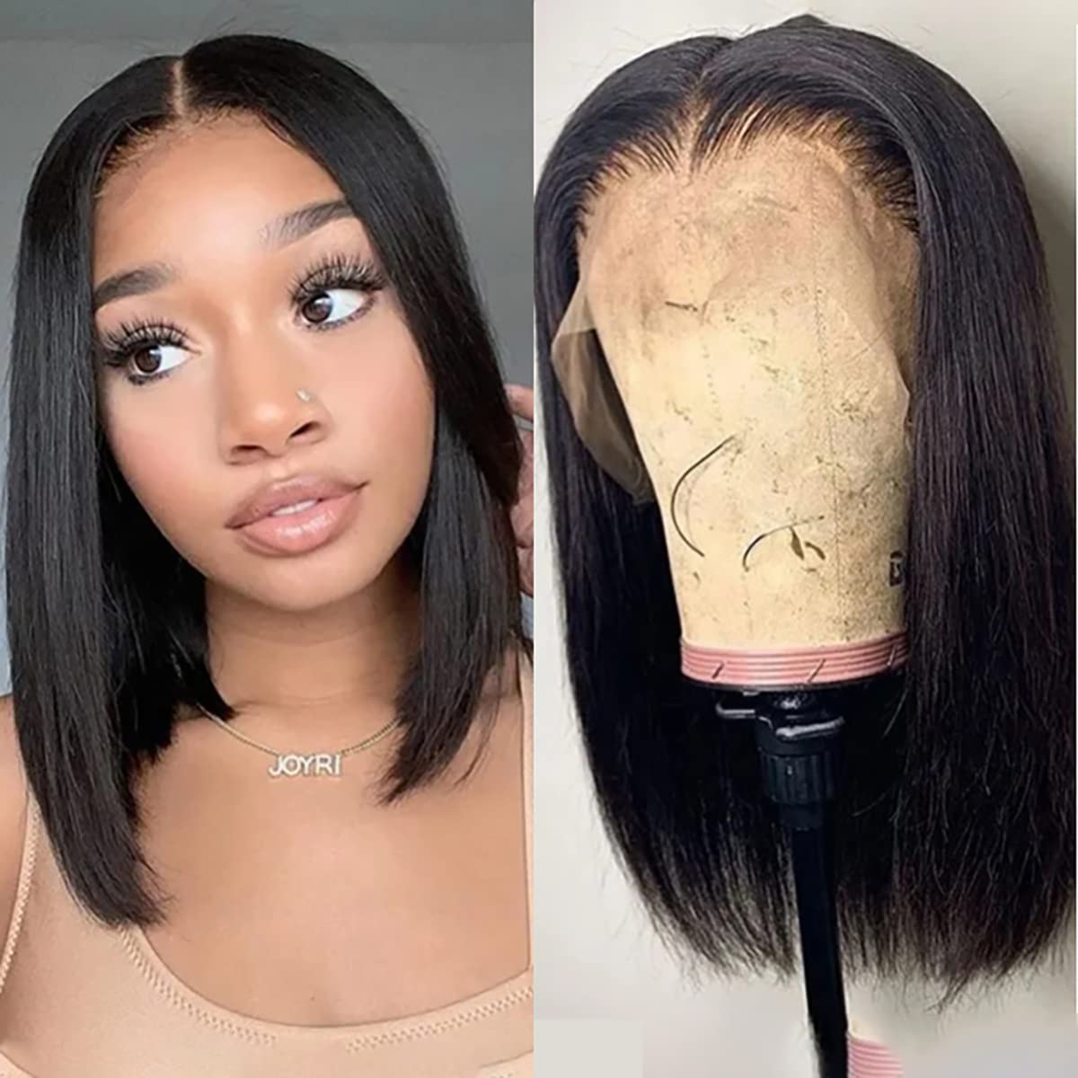 Bob Wig Human Hair Straight 10 Inch 13X4 Lace Front Wig Human Hair 150% Density Short Straight Frontal Bob Wig 13X4 Hd Transpare