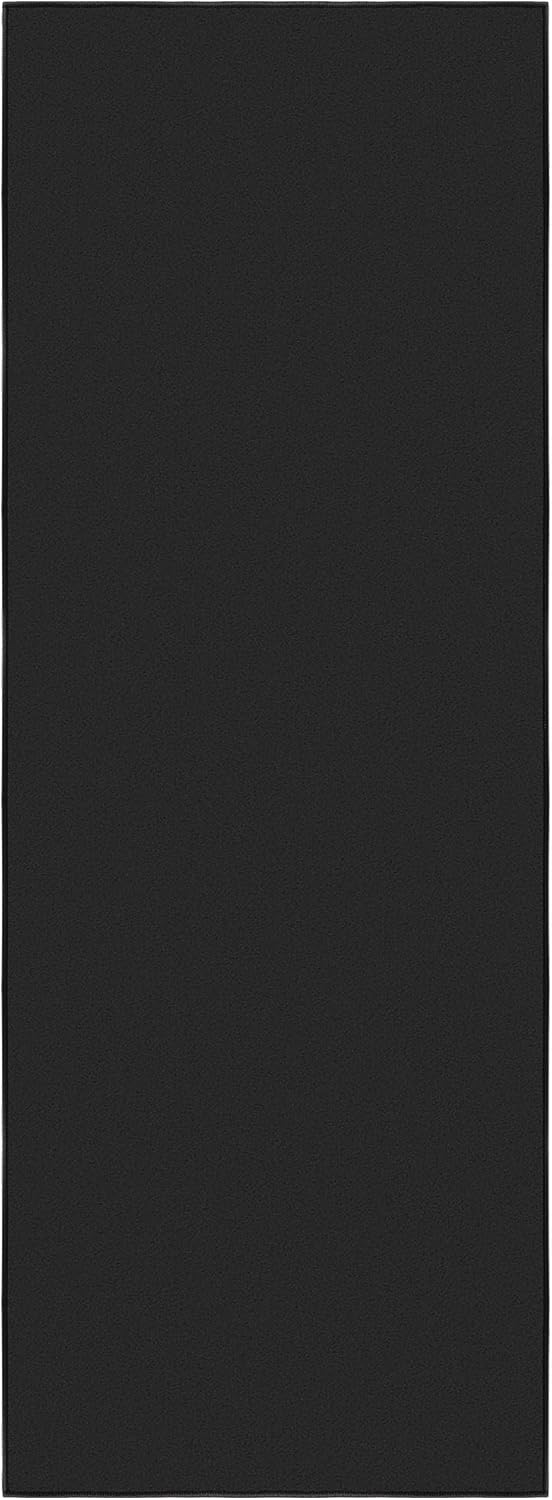 Ottomanson Hallway Runner Rug 2'2" x 6' Non Slip Solid Area Rugs Easy to Clean Laundry Rug Runner Durable & Pet Friendly Floor Carpet Runners for Hallways Entryway Living Room Kitchen, Black