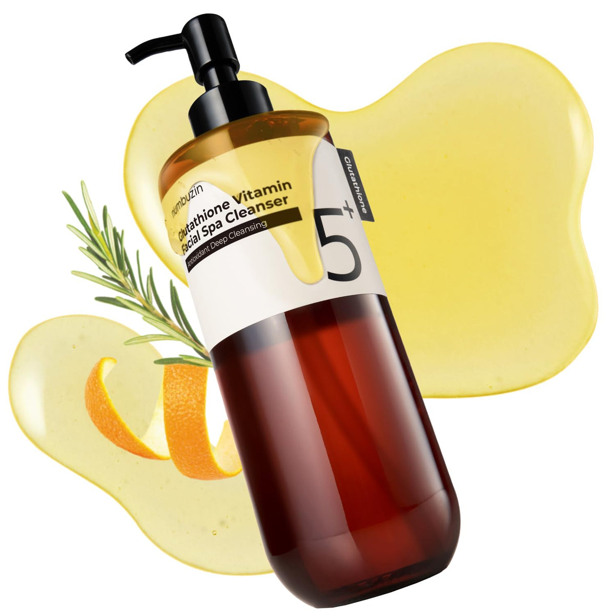 numbuzin No.5 Cleansing Oil, Glutathione & Vitamin C Cleanser for Pores, Sebum & Dark Spots, Rich Oil Texture for Makeup Removal, Radiance Boost & Even-Looking Tone, Helps Soothe Redness 6.76 fl oz
