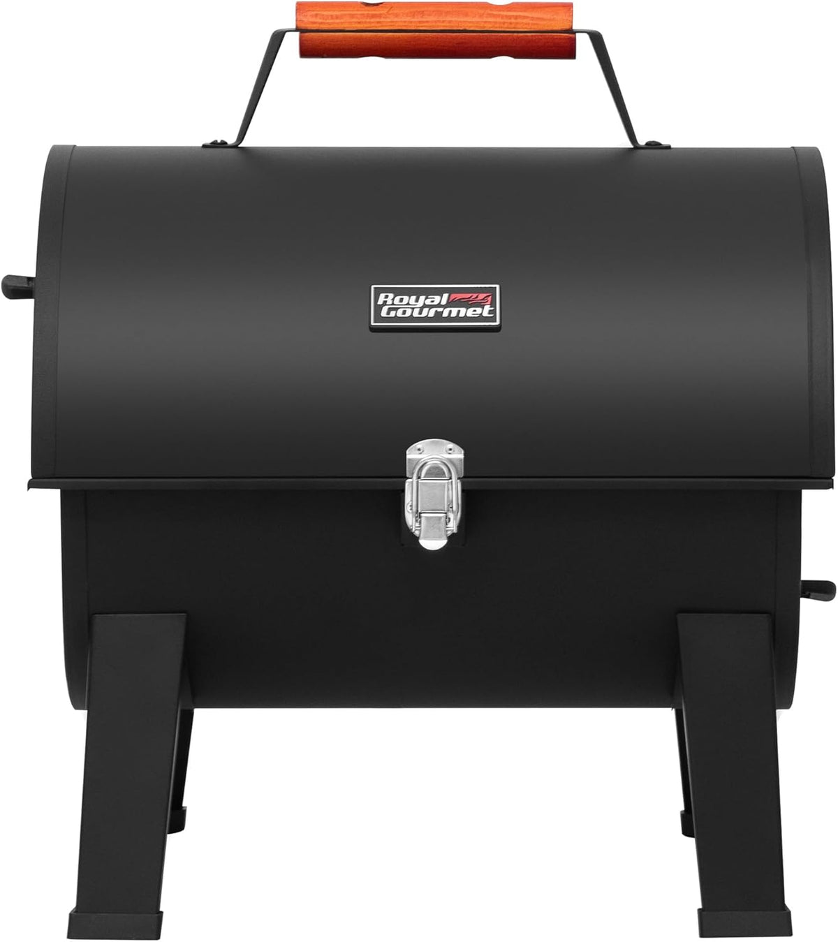 Royal Gourmet CC1619 Portable Tabletop Charcoal Grill, Convertible Lid-to-Grill Zone, Outdoor Compact Barrel BBQ Grill with 217 Sq. In. Grilling Space for Backyard, Patio and Parties, Black