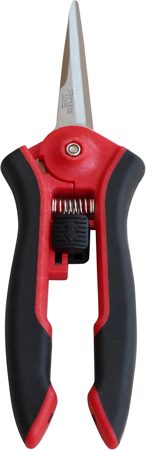 TABOR TOOLS 2-Pack Micro-Tip Pruners with Straight Blades and Fine Tip, Florist Scissors, Garden Snips with Stainless-Steel Non-Stick Precision Blades (2 Pack) (K27A)
