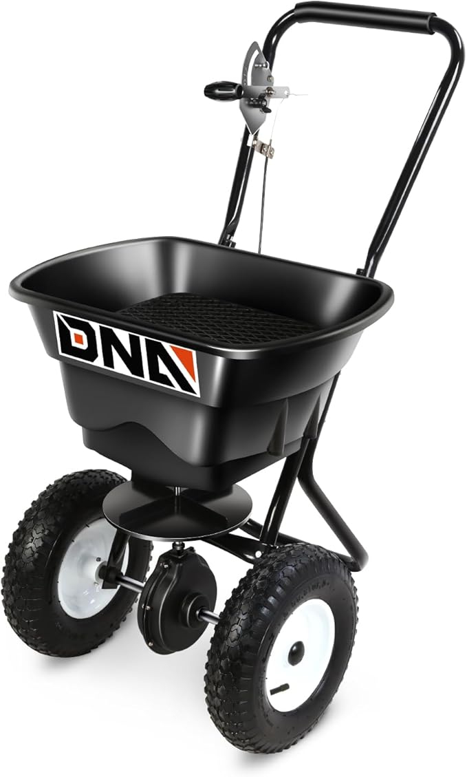 DNA MOTORING 80lb Walk-Behind Broadcast Spreader 36KG/29L Capacity, Garden Seeder with Wheels, for Residential Farm Seeding, TOOLS-00469