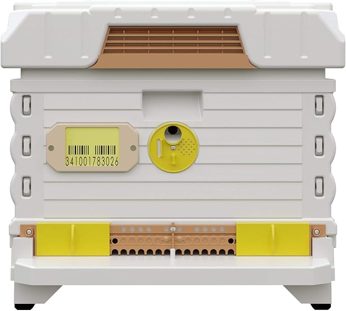 Ergo Insulated 10 Frame Bee Hive Set [NO Frames Included] (Single Hive, White Body Yellow Entrance)