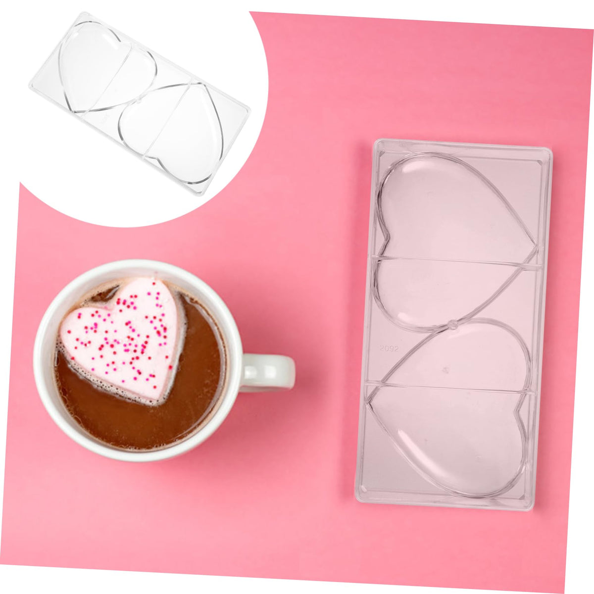 NOLITOY 1pc Heart Shape Chocolate Mould Transparent Plastic Mould for Easy Demoulding for Valentine Day Treats and Romantic Desserts