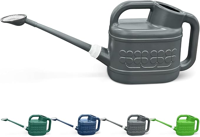 2 Gallon Watering Can for Outdoor Plants, Plant Watering Can with Removable Long Spout and Stainless Steel Sprinkler Head, Large Water Can for Garden Flowers Vegetables