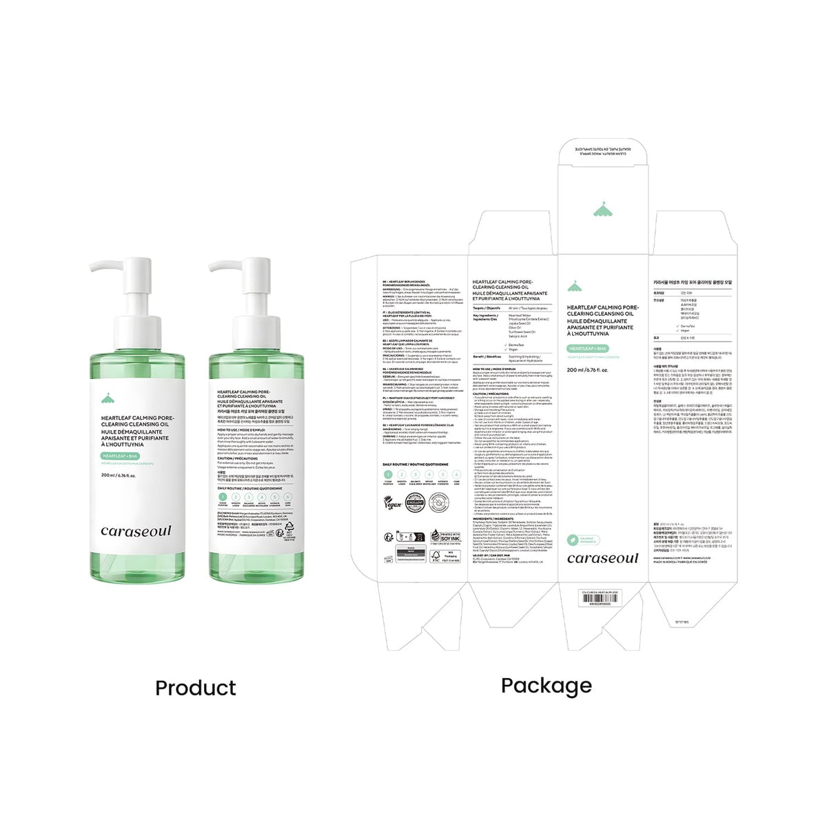 caraseoul Heartleaf Calming Cleansing Oil (200ml/6.76 fl.oz)