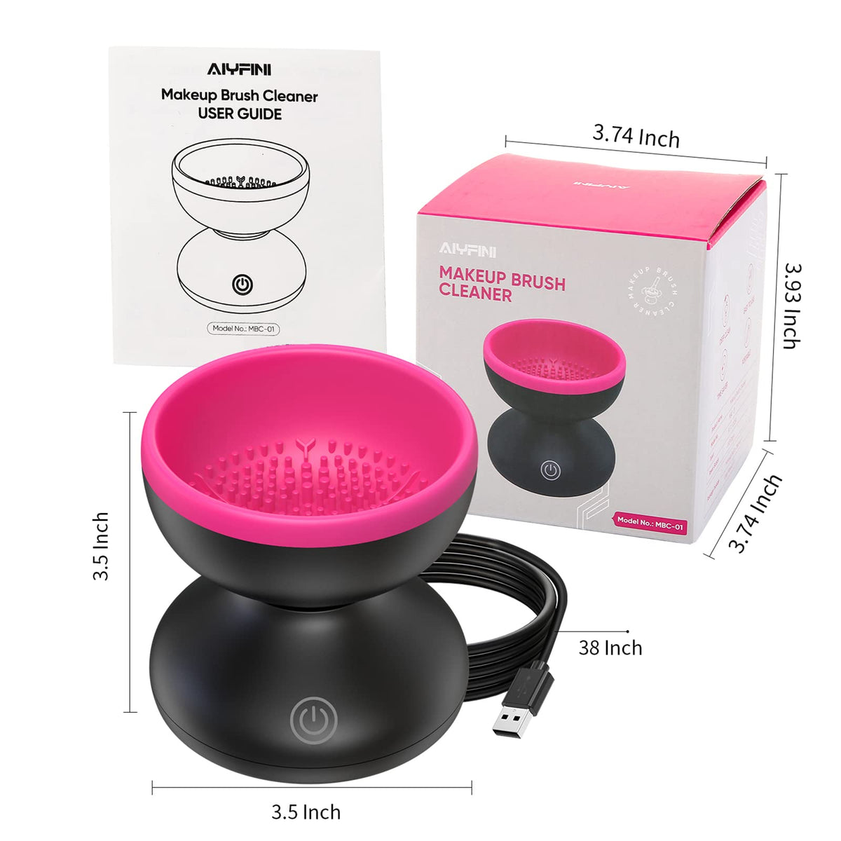 Makeup Brush Cleaner Machine, Powerful Friction Make Up Residue Remover