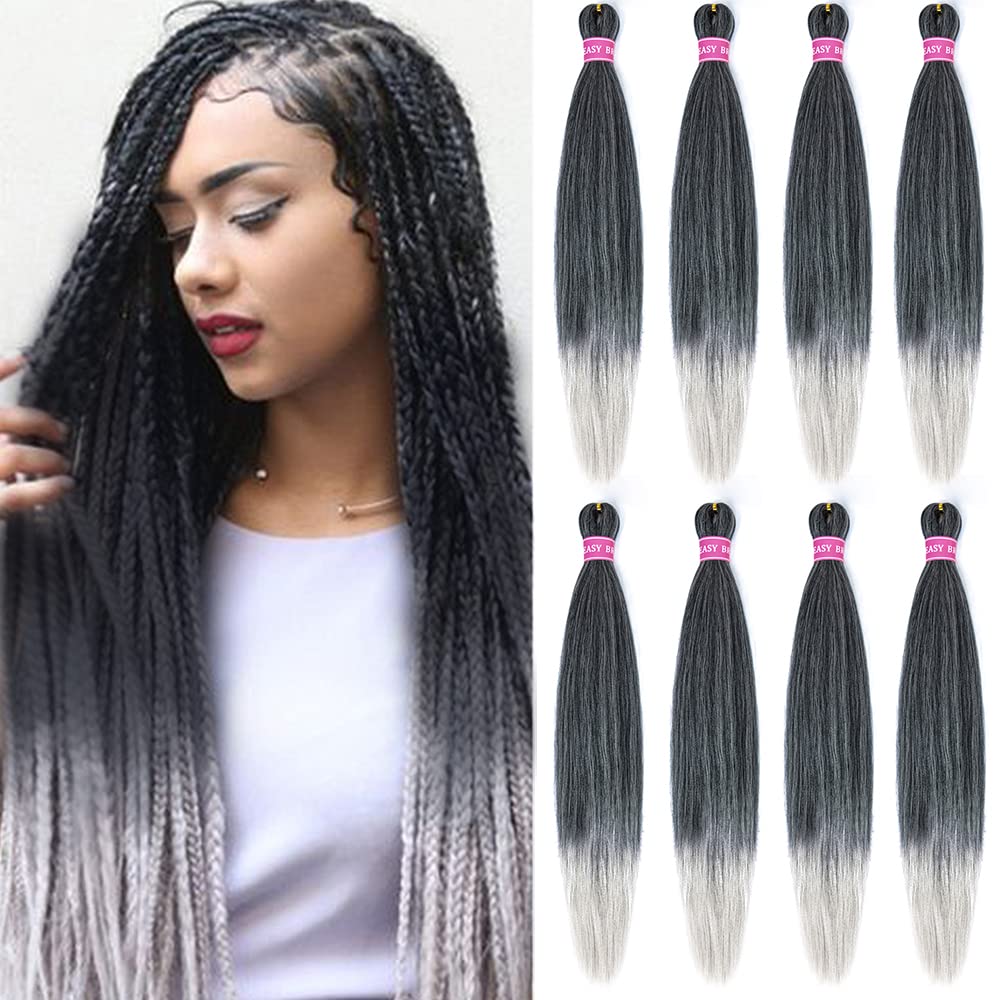 Aqinbel Pre-Stretched Braiding Hair 26 Inches -8 Bundles Itch Free Synthetic Fiber Crochet Twist Braids Yaki Texture Braiding Ha