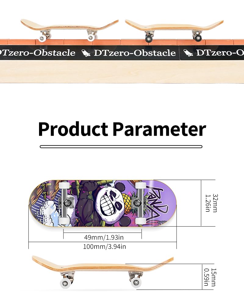 3 PCS Pro 32mm Fingerboard Wooden Board Professional Mini Finger Skateboard Set of 3 - color: Fingerboard-3pcs