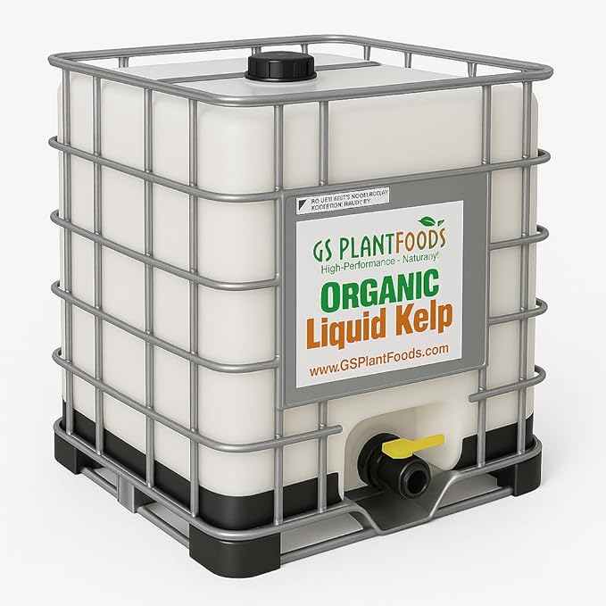 GS Plant Foods Liquid Kelp Fertilizer – Suitable for Organic Growing, OMRI Listed Seaweed Concentrate for Lawns, Gardens & Soil - 275 Gallons