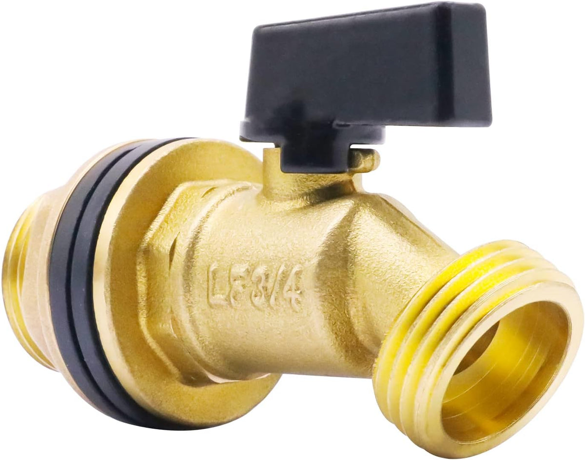 GHT 3/4 spigot for rain barrel parts kit, brass water barrel spigots accessories for 5/25 / 50/55 gallon bucket, garden hose connector adapter bulkhead fitting and drain valve diy kits