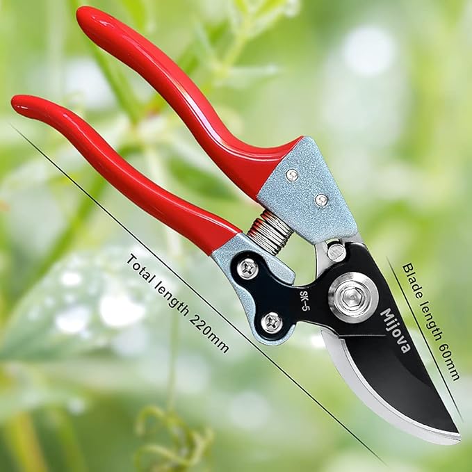 Garden Pruners, Heavy Duty Garden Clippers,Pruning Shears with Adjustable Thumb Lock,Hand Gardening Tools Pruners,Stainless Steel Sharp Gardening Scissors (MJ001)