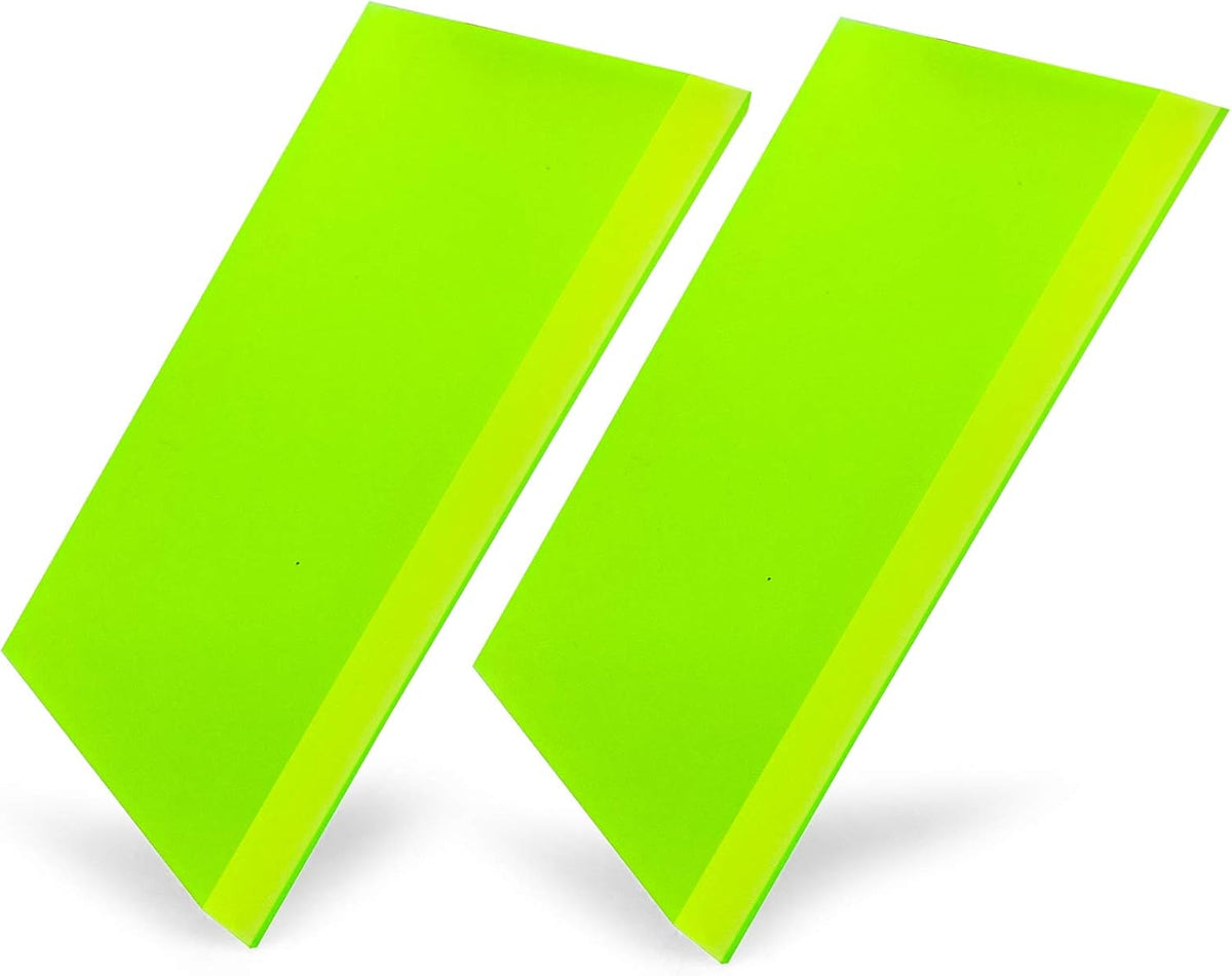 CARTINTS 2pack Squeegee Blades Replacement Rubber Squeegee, 5.1x 2 inch, for Cleaning Glass, Shower Door and Car Windows and Screen Printing,Green
