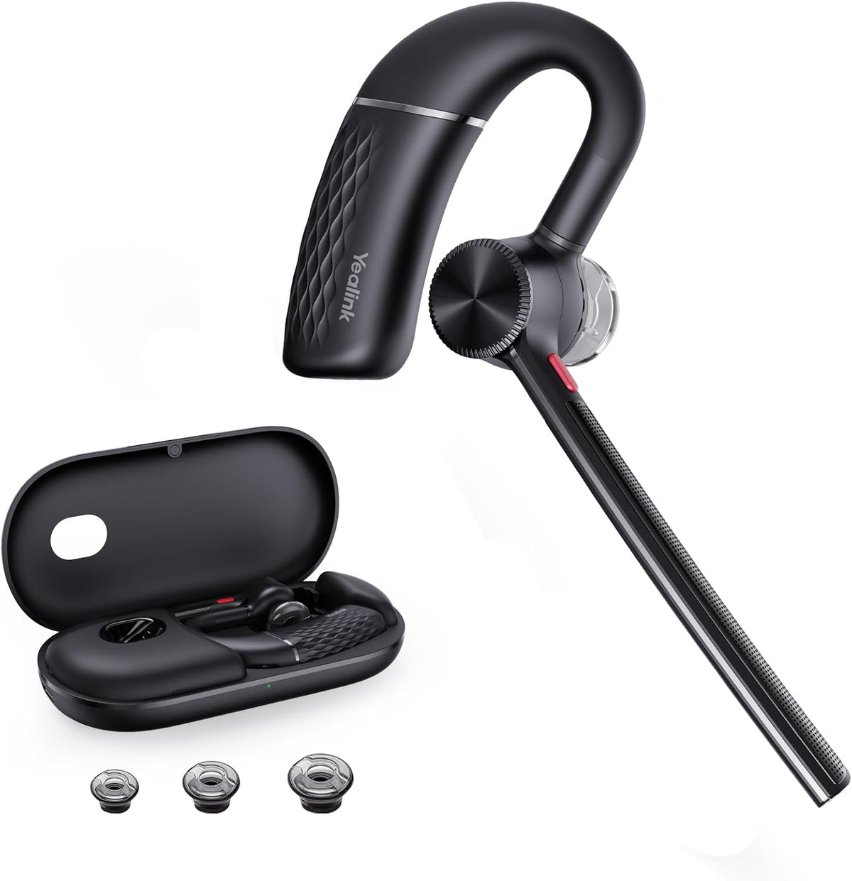 Yealink Bluetooth Headset BH71,Wireless Bluetooth Earpiece with 4 Noise Canceling Microphones,Teams&Zoom Certified,Mute Function,Connect to Cell Phone/Laptops,No Dongle